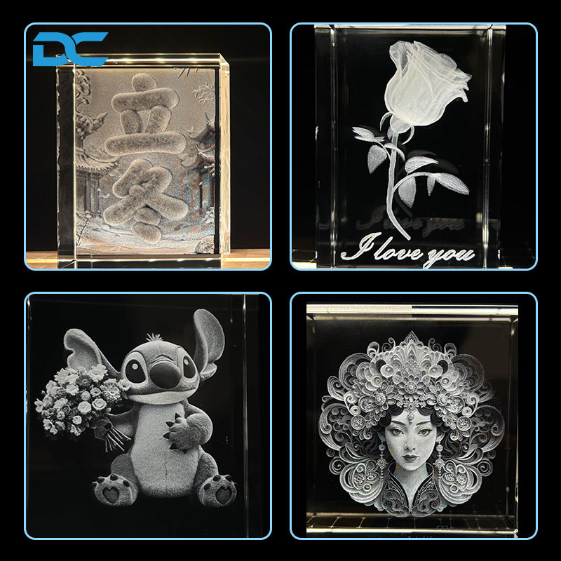 Uv 3d Photo Laser Printer Glass Crystal Cube Inner Laser Marking Engraving Machine