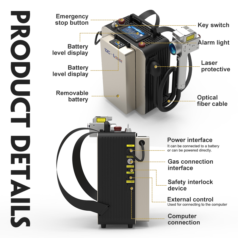 100W 200W 300W Backpack Pulse Laser Cleaning Machine