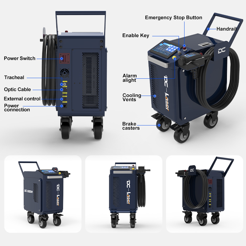 300W 500W 1000W Hand-push Pulsed Laser Cleaning Machine China Manufacturer - DC Laser