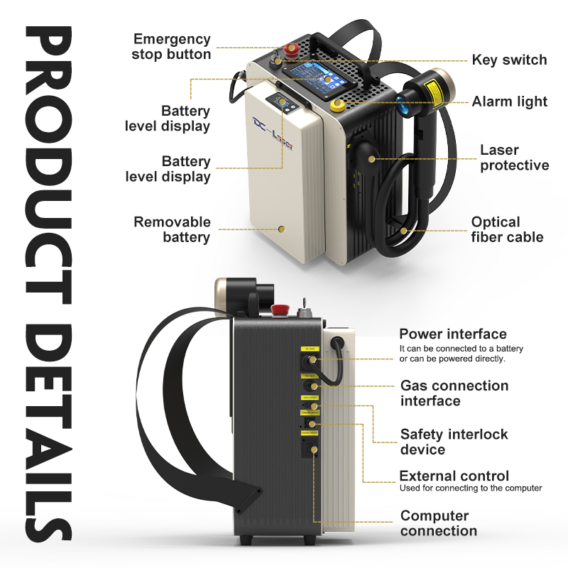 100W 200W 300W Backpack Pulse Cleaning Machine
