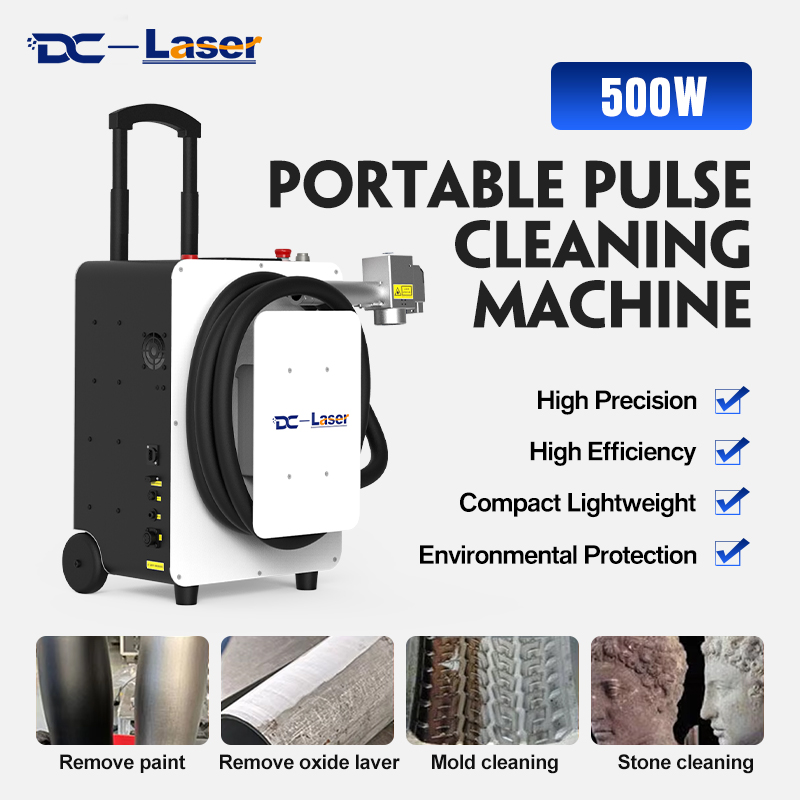 500W Telescopic Portable Pulsed Laser Cleaning Machine